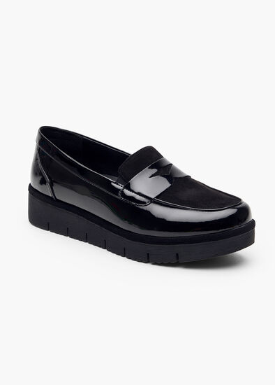 Patent Wedge Loafer