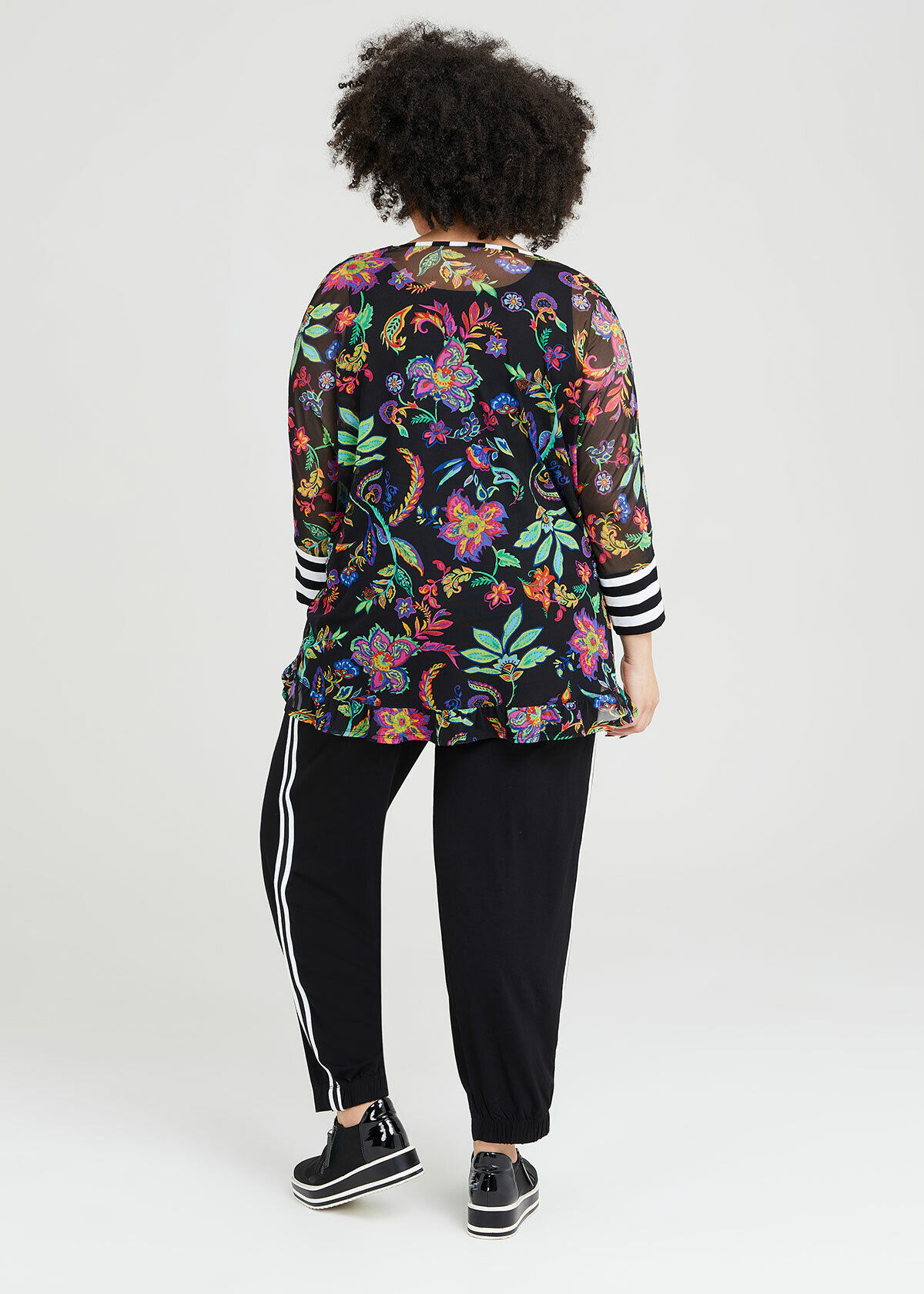 Shop Plus Size Mesh Floral Days Top in Multi Taking Shape AU
