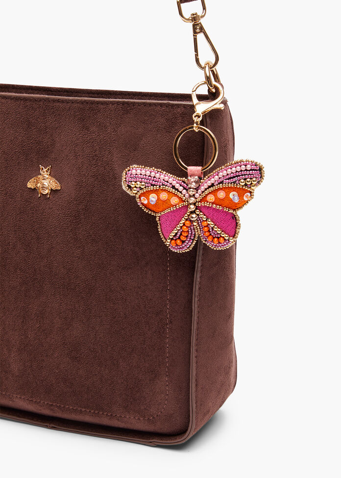 Embroidered Butterfly Bag Charm, , hi-res