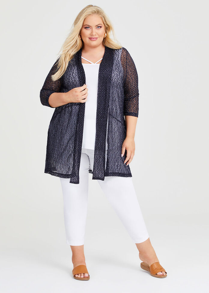 Tie Front Long Cardigan, , hi-res