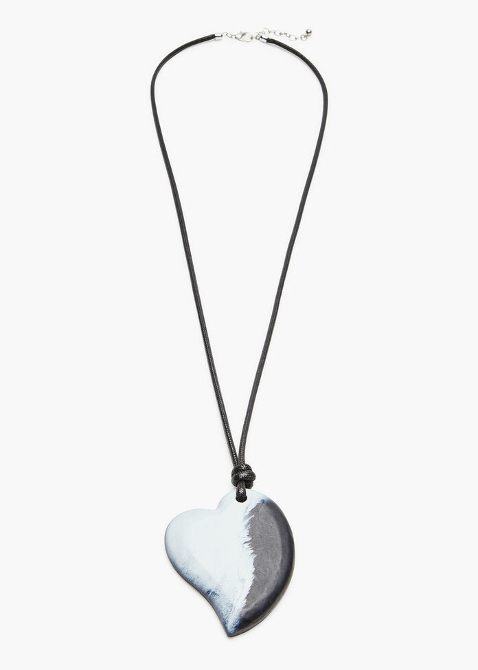 Marbled Heart Necklace, , hi-res