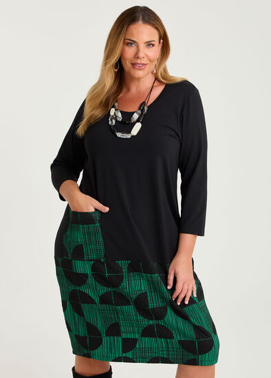 Plus Size Eclipse Spliced Natural Dress