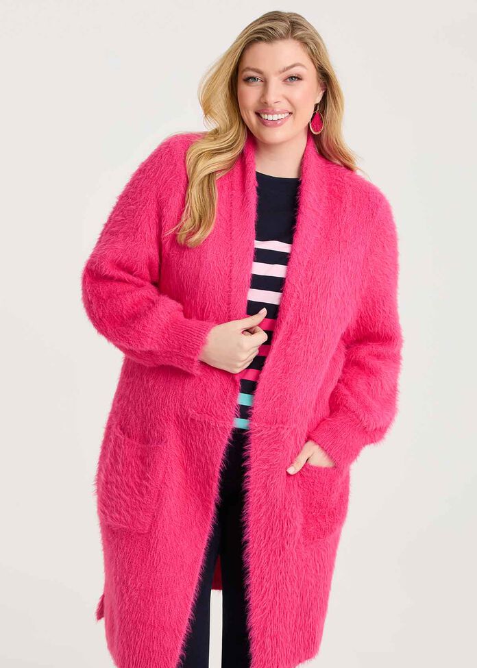 Fluffy Knit Cosy Cardigan, , hi-res