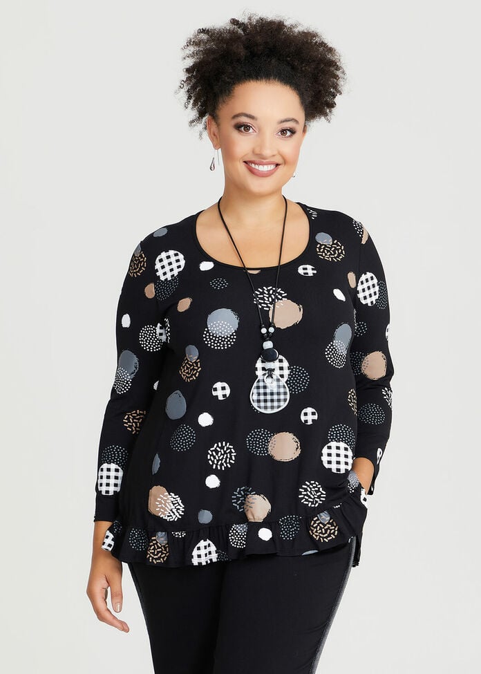 Shop Plus Size Natural Pattern Play Spot Top in Multi | Sizes 12-30 ...