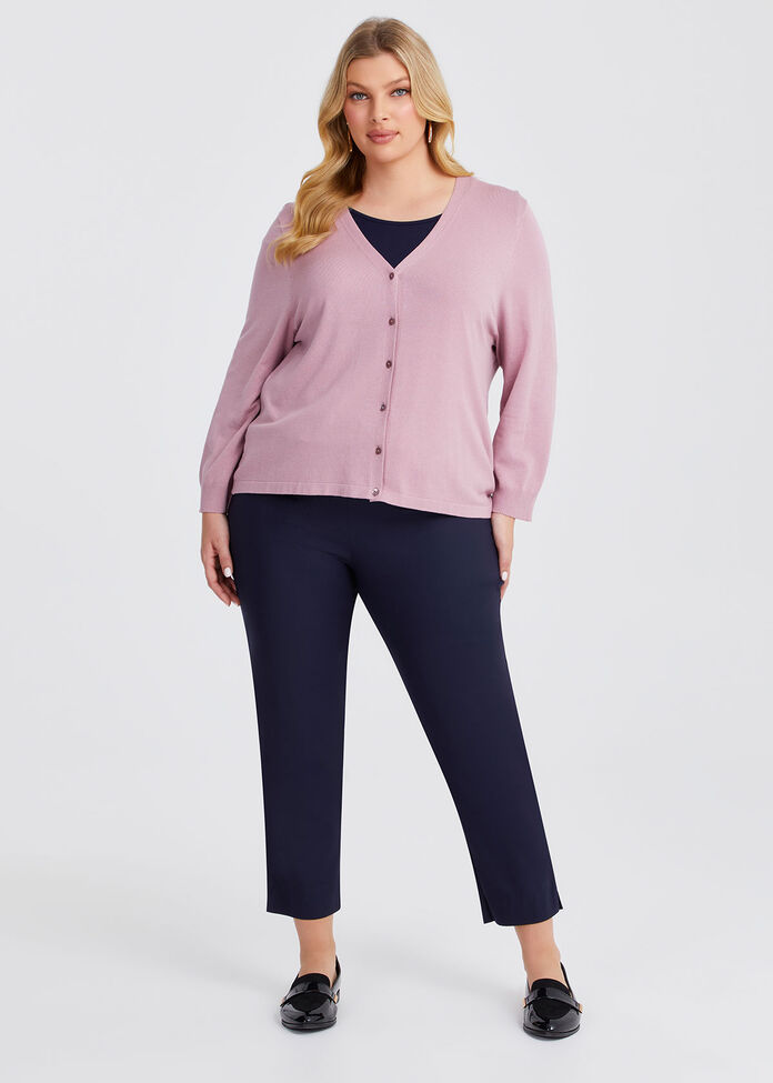 Ivy V-neck Natural Knit Cardigan, , hi-res