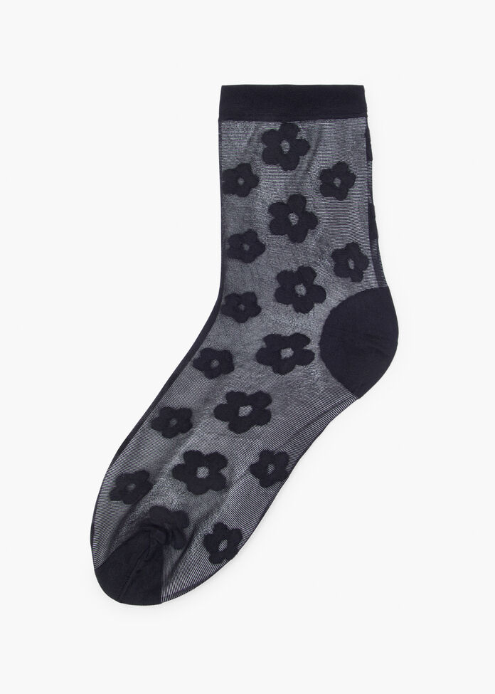 2 Pack Sheer Floral Socks, , hi-res