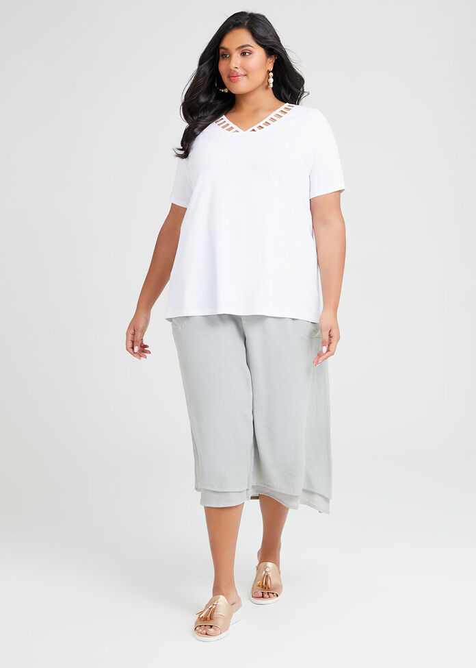 Natural Layered Crop Pant, , hi-res