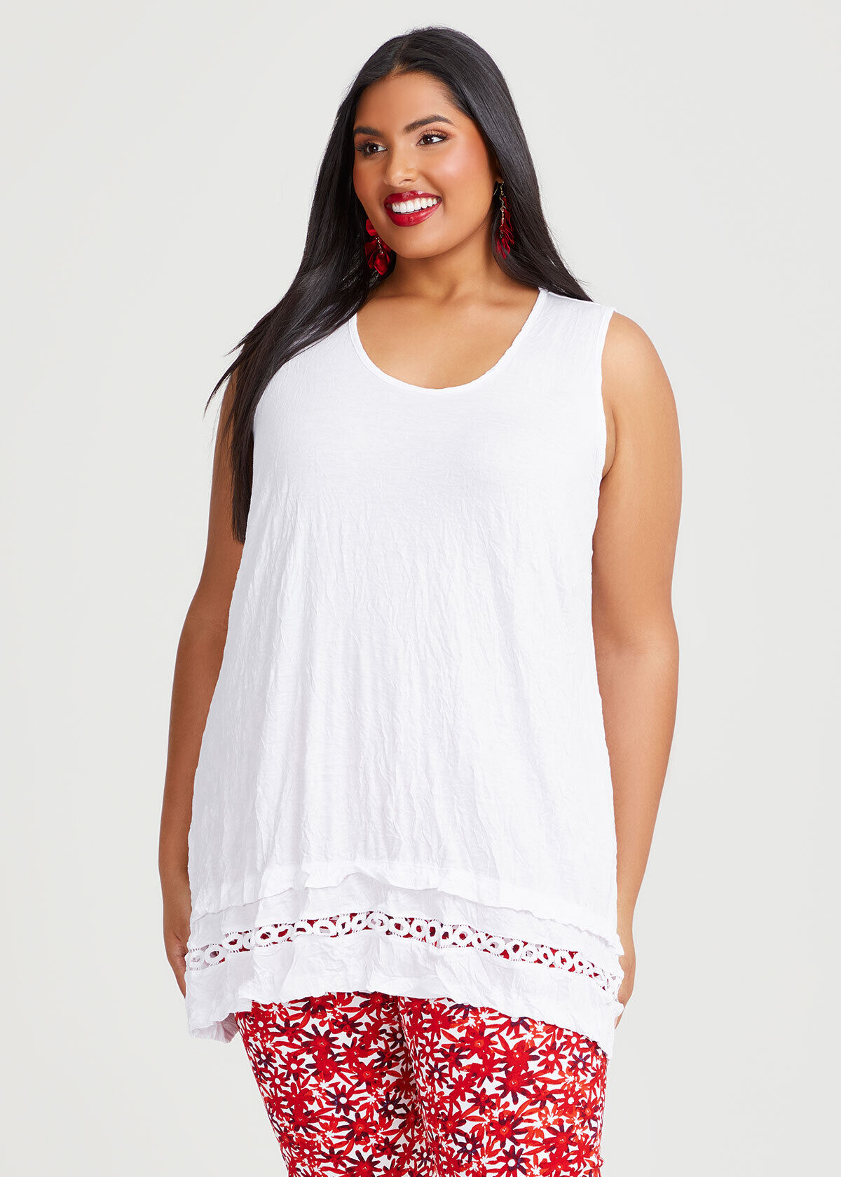 Plus size white tank sales