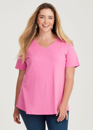 Plus Size Good Earth Australian Cotton V-neck T-Shirt