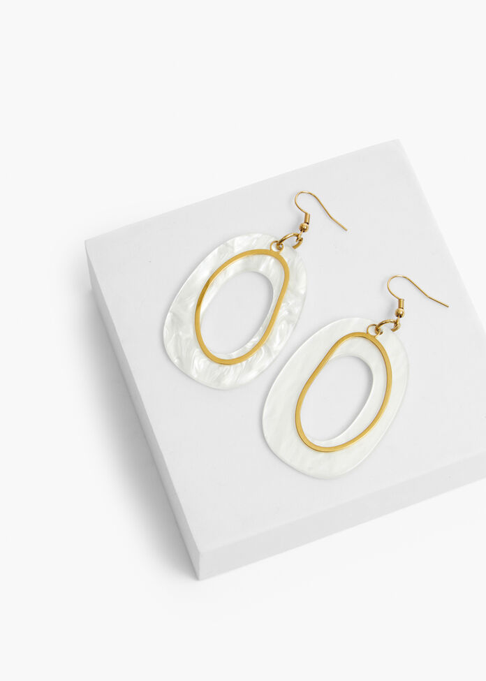 Large Acrylic Hoop Earrings, , hi-res