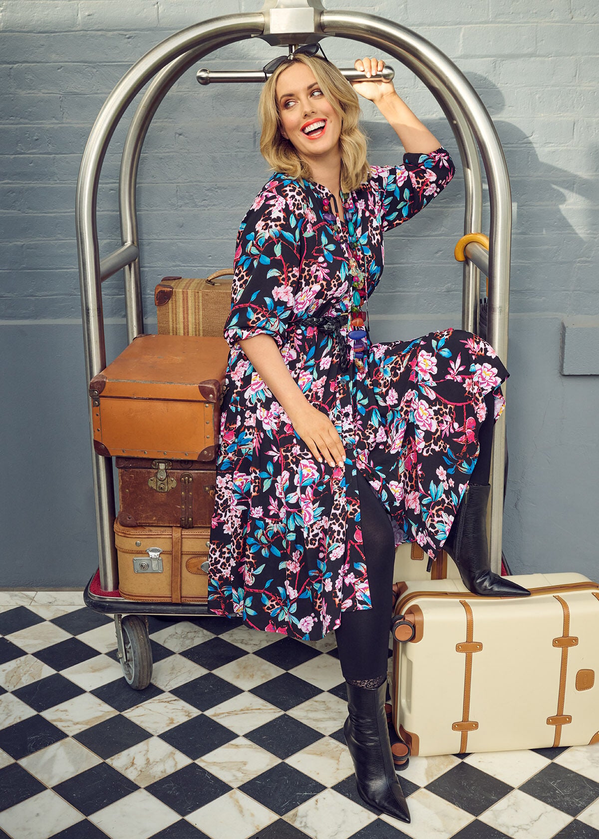 Shop Bamboo Summer Rose Tier Dress in 