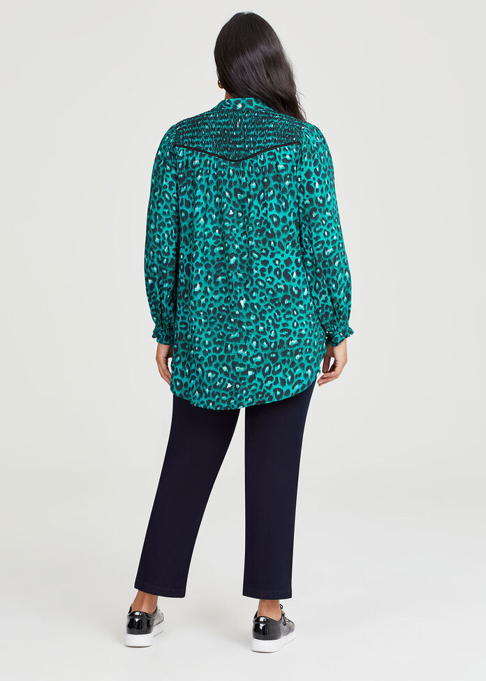 Shop Plus Size Natural Leopard Print Shirt, Multi | Taking Shape AU