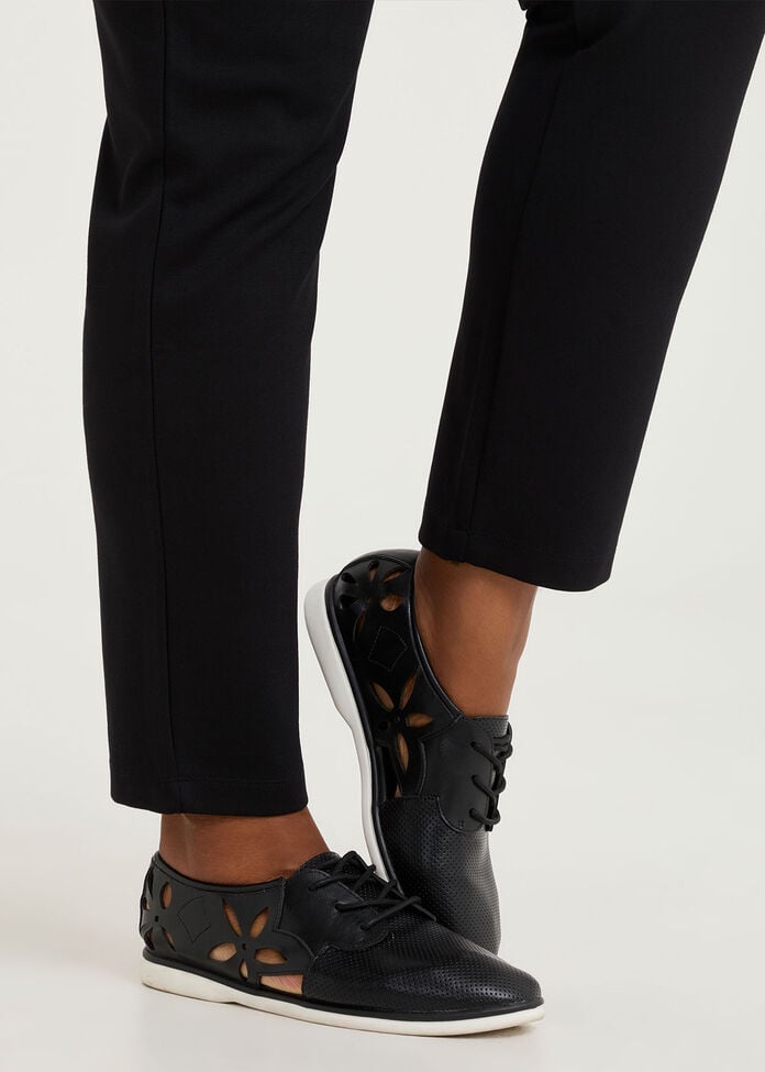 Flower Lasercut Brogue, BLACK, hi-res