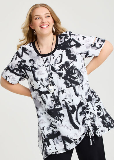Plus Size Natural Abstract Kiki Tunic