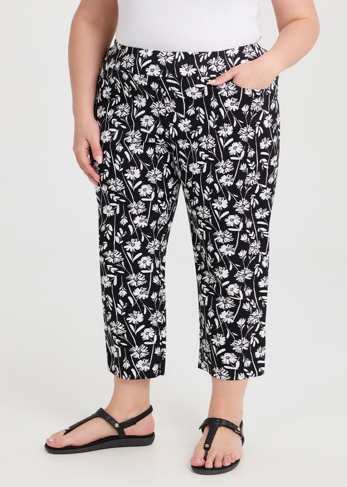 Natural Abstract Floral Pant, , hi-res