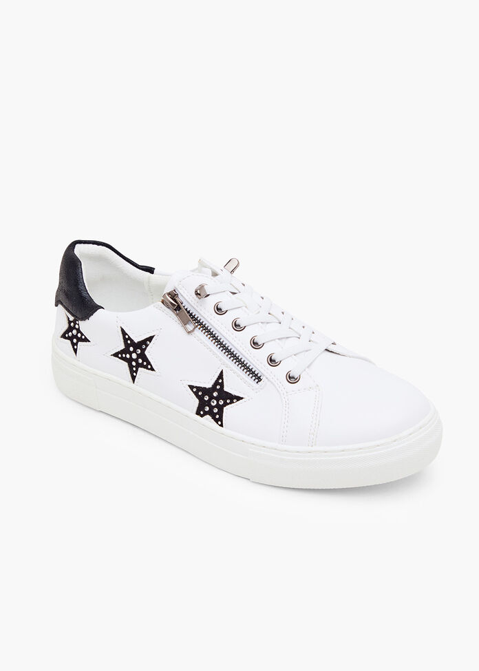 Contrast Star Round Toe Athletic Sneakers