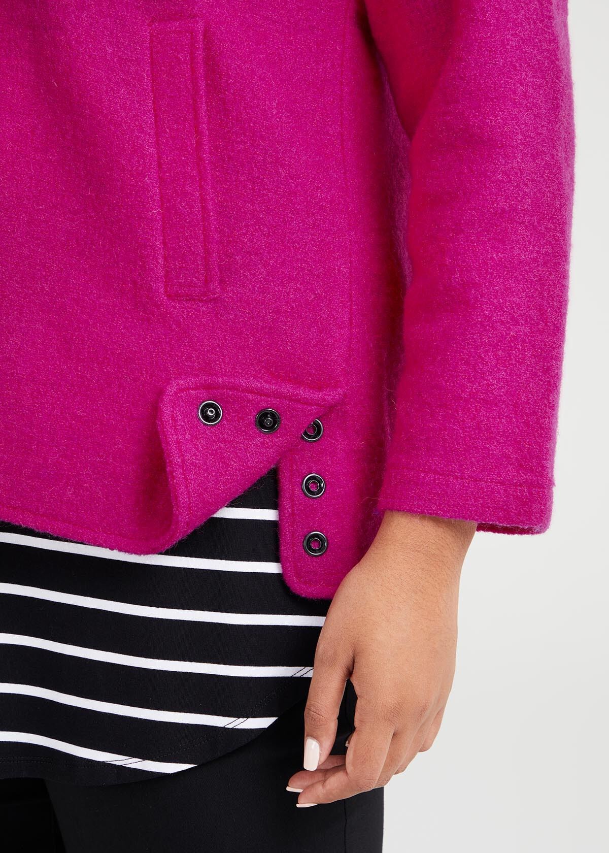 Pink boiled wool jacket new arrivals