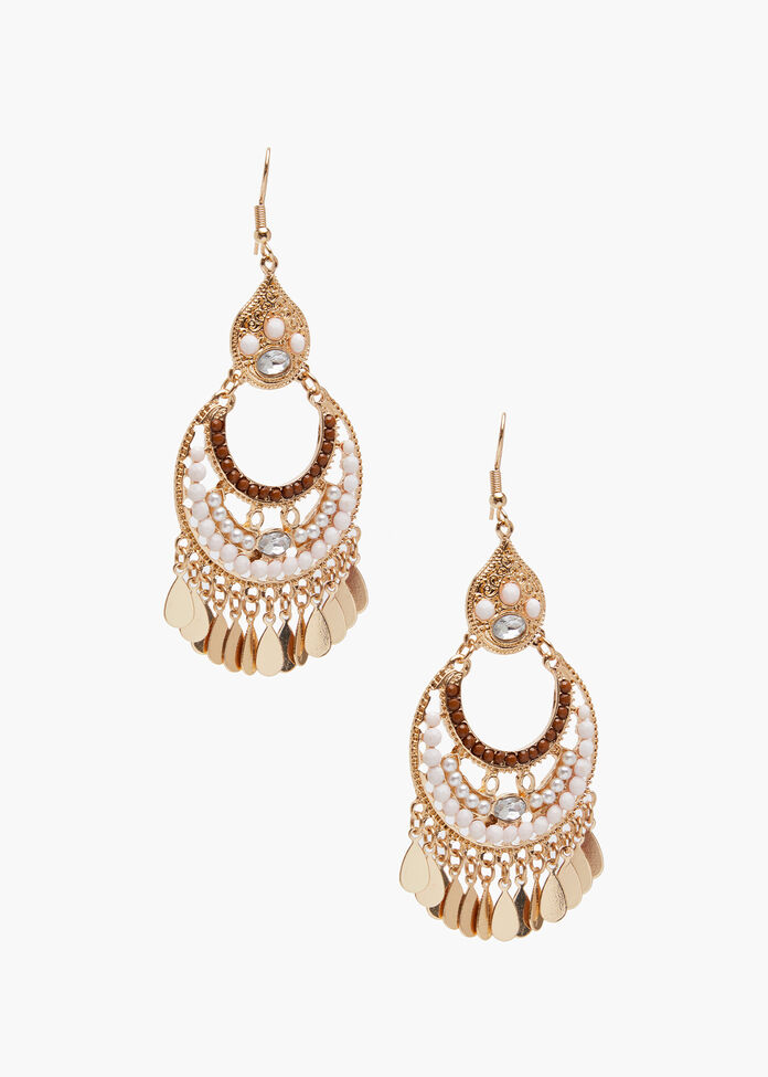 Beaded Dangle Earrings, , hi-res