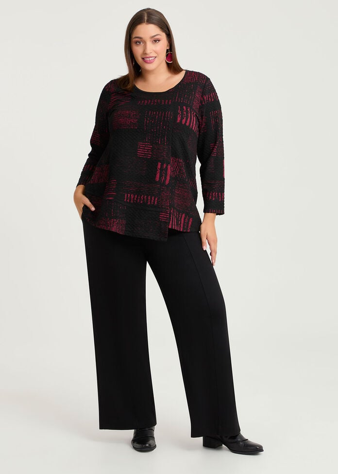 Jacquard Abstract Ruby Top, , hi-res