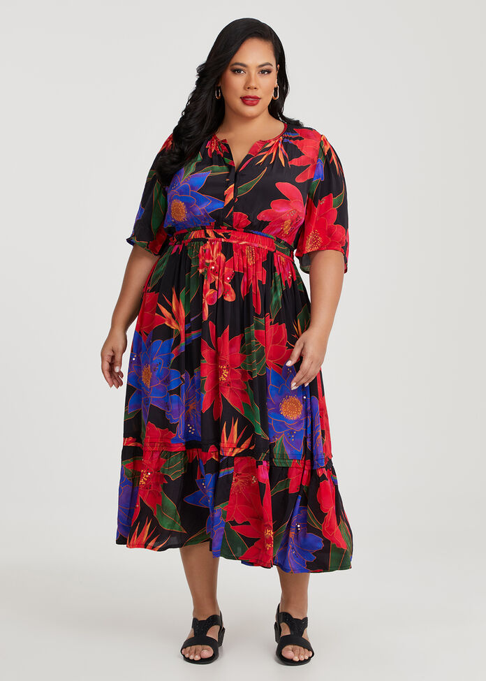 DAHLIA - Green Printed Maxi Dress main image 1