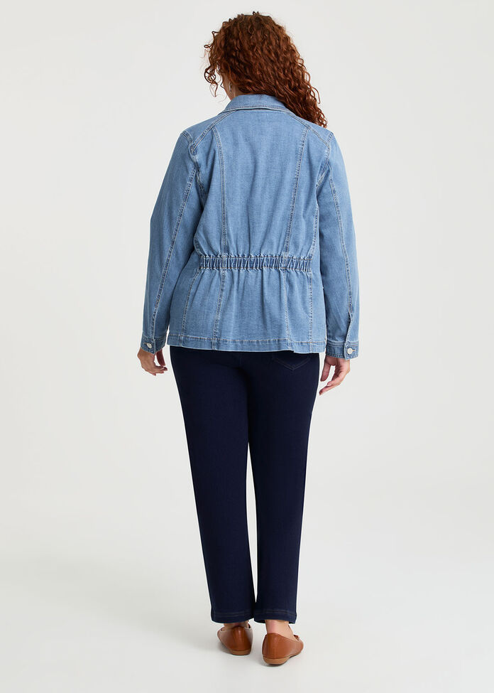 Cotton Blend Casual Denim Jacket, , hi-res