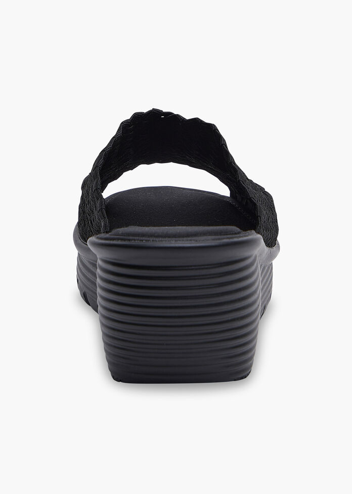 Stretch Slide Shop Black Woven Stretch Flexible Slide | Comfortable Shoes | Taking ...