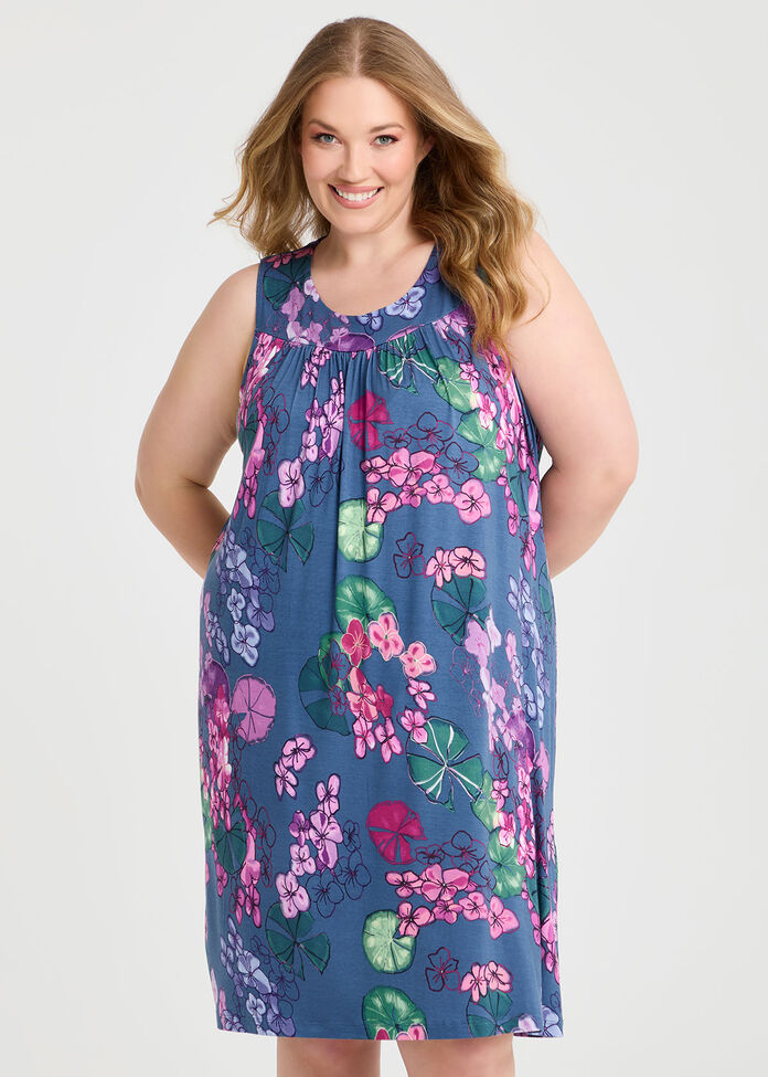 Bamboo Summer Bloom Nightie, PRINT, hi-res