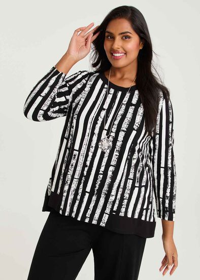 Plus Size Natural Ana Stripe Top