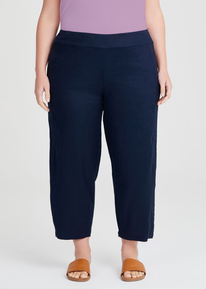 Petite Stretch Linen Esme Pant, , hi-res