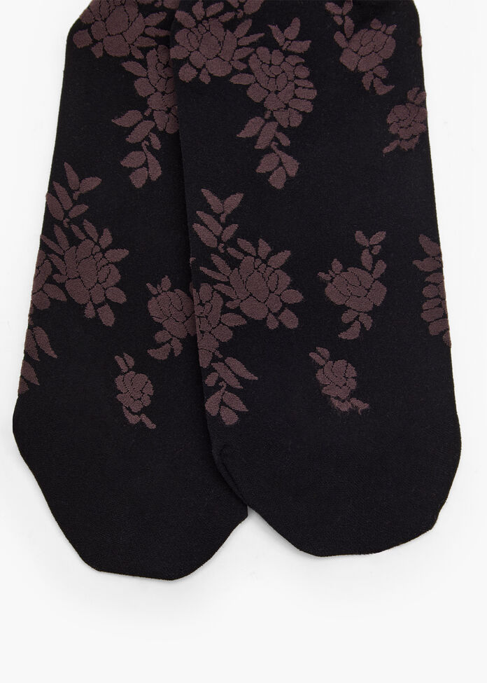 50 Denier Floral Jacquard Tights, , hi-res