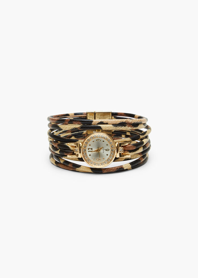 Animal Metallic Clasp Watch, , hi-res