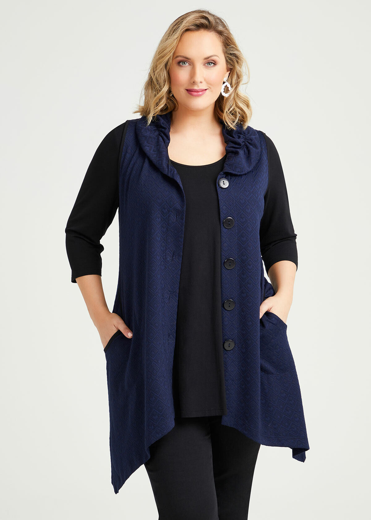 longline plus size vests