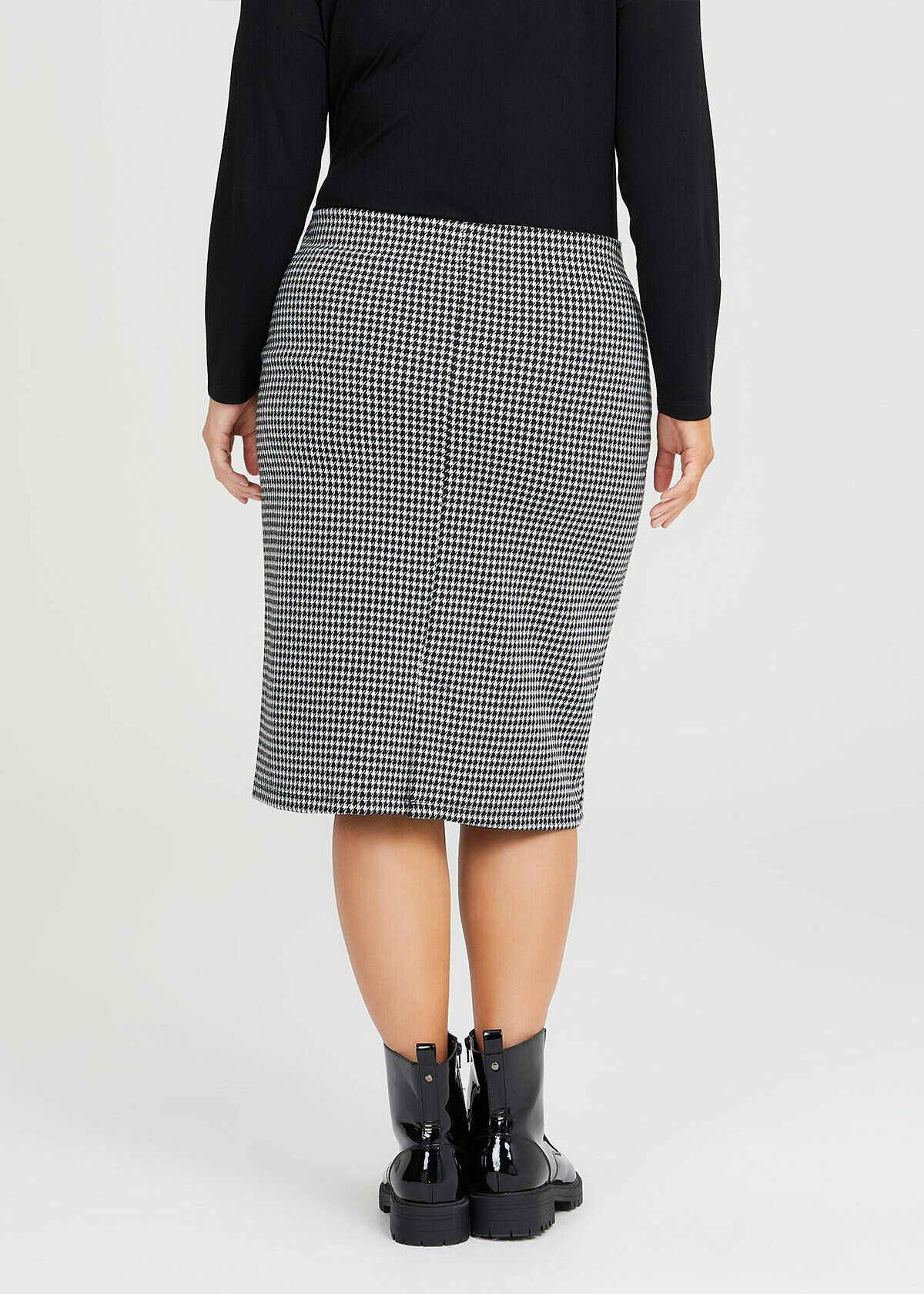 High waisted 2025 houndstooth pencil skirt