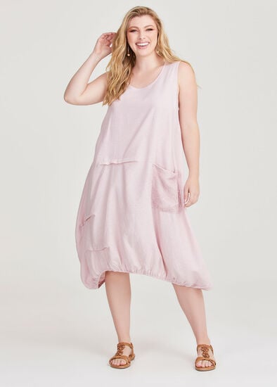 Plus Size Tuck Front Linen Bamboo Dress