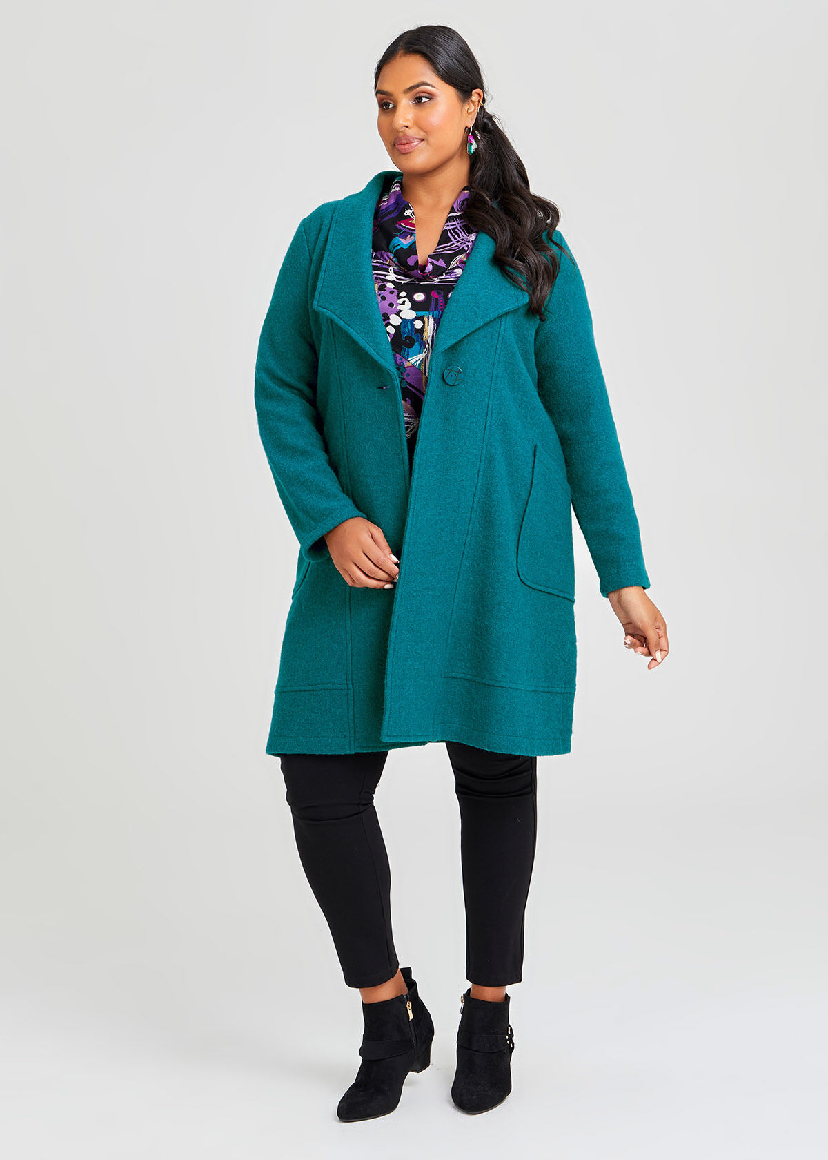 Plus size boiled wool coat store
