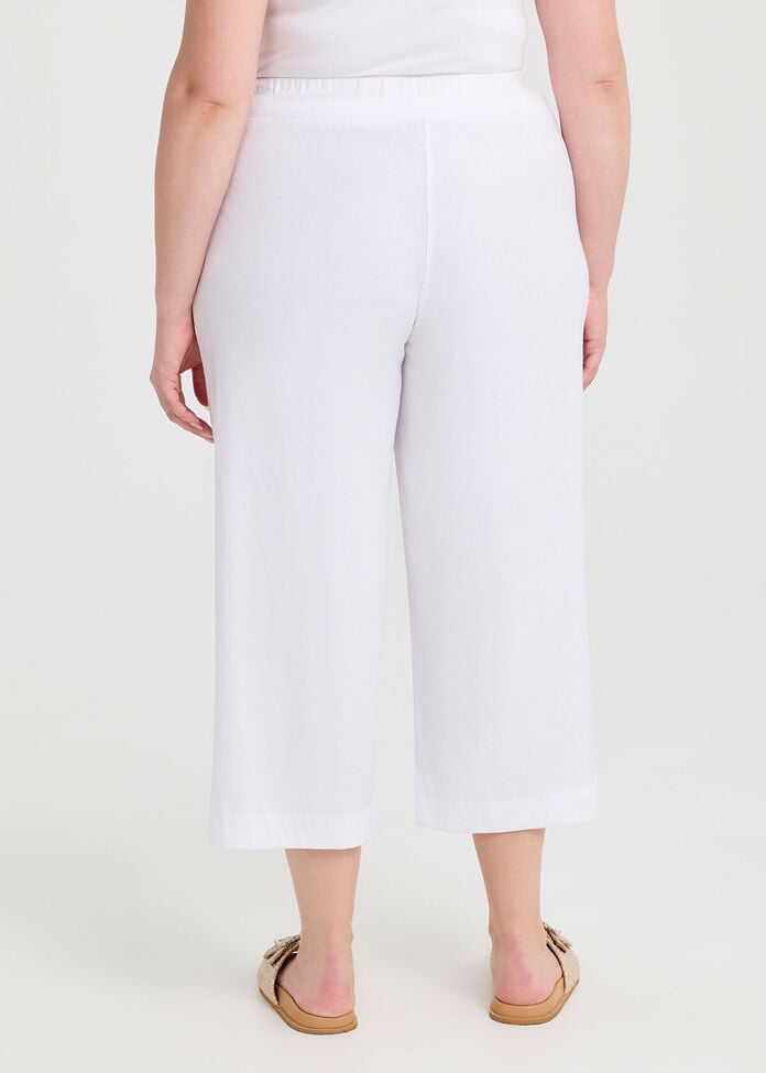 Stretch Linen Ayanna Crop Pant, , hi-res