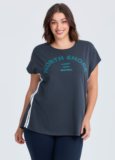 Plus Size Cotton Active Graphic T-shirt