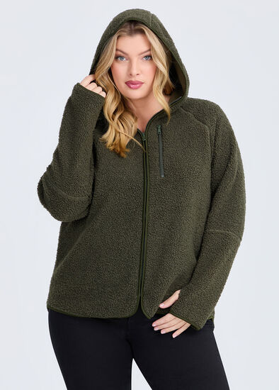 Plus Size Teddy Hooded Jacket