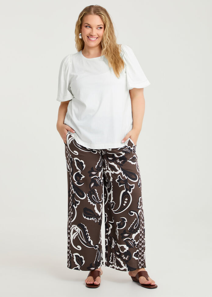 Cotton Contrast Stitch Top, , hi-res