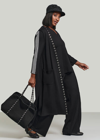Plus Size Eyelet Long Bamboo Ponte Vest