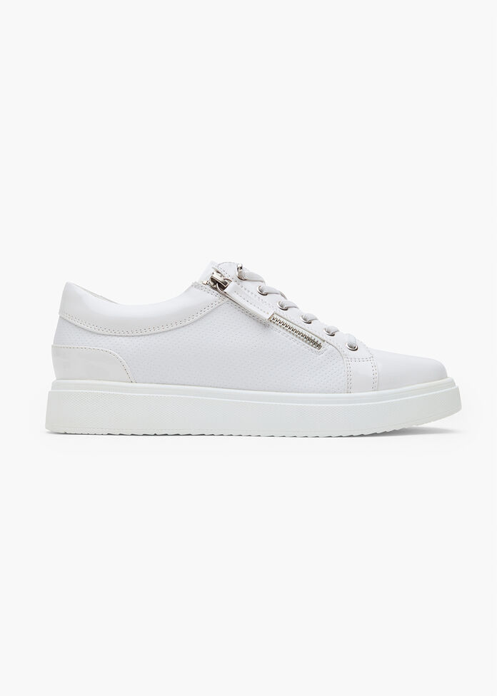 Patent Perf Zip Sneaker, , hi-res