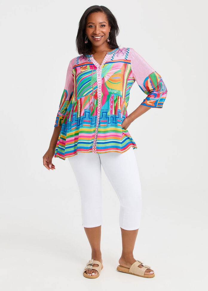 Natural Abstract Sorbet Top, , hi-res