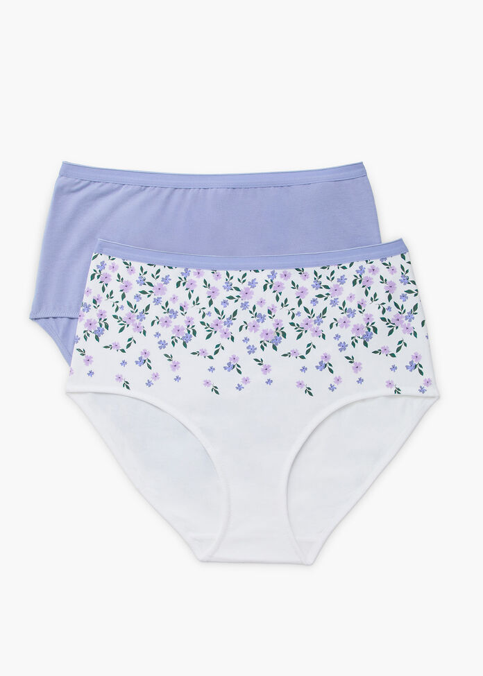 2 Pack Cotton Floral Briefs, , hi-res