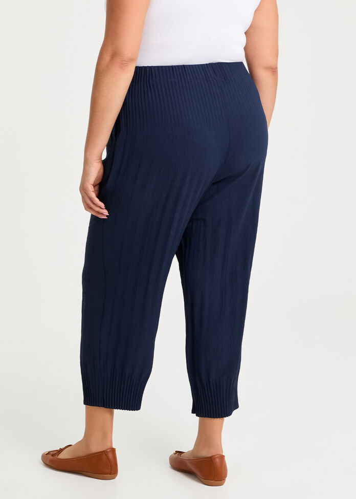 Petite Pleat Hem Crop Pant, , hi-res
