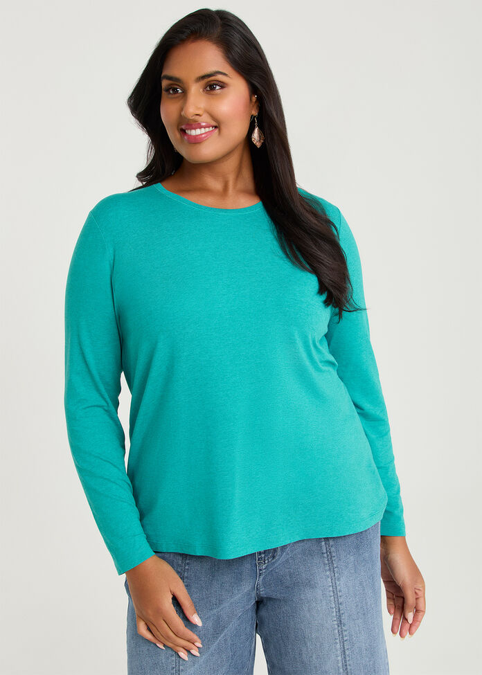 Australian Wool Modal Crew Neck Top, , hi-res