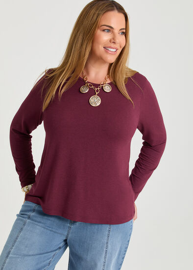 Plus Size Australian Wool Blend Crew Neck Top