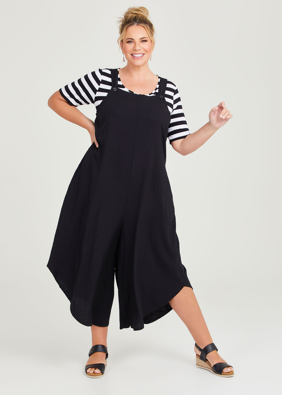 Plus size cheap pinafore jumpsuit
