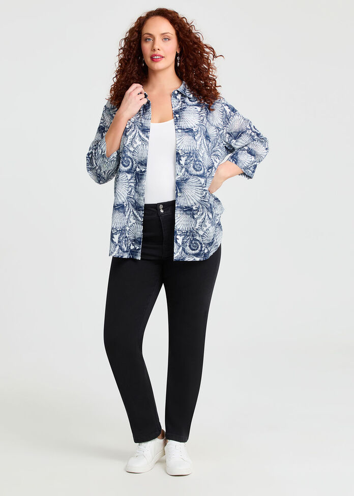 Natural Seashells Flowy Shirt, , hi-res