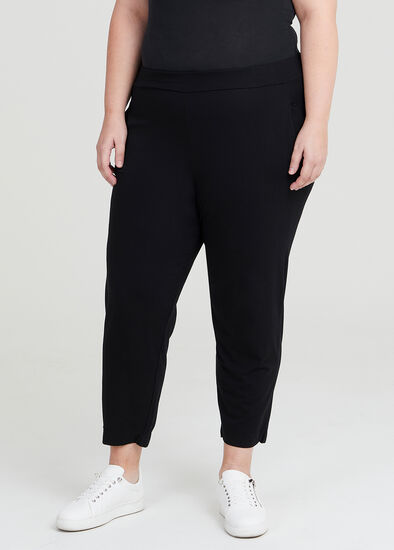 Women's Relax Fit Cropped Jogger Lounge Sweatpants Running Pants (Black,  Large) 