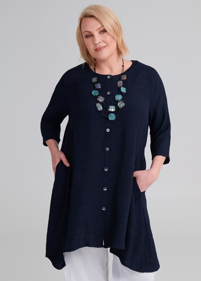 Shop Amira Duster In Navy In Sizes 12 To 24 Taking Shape